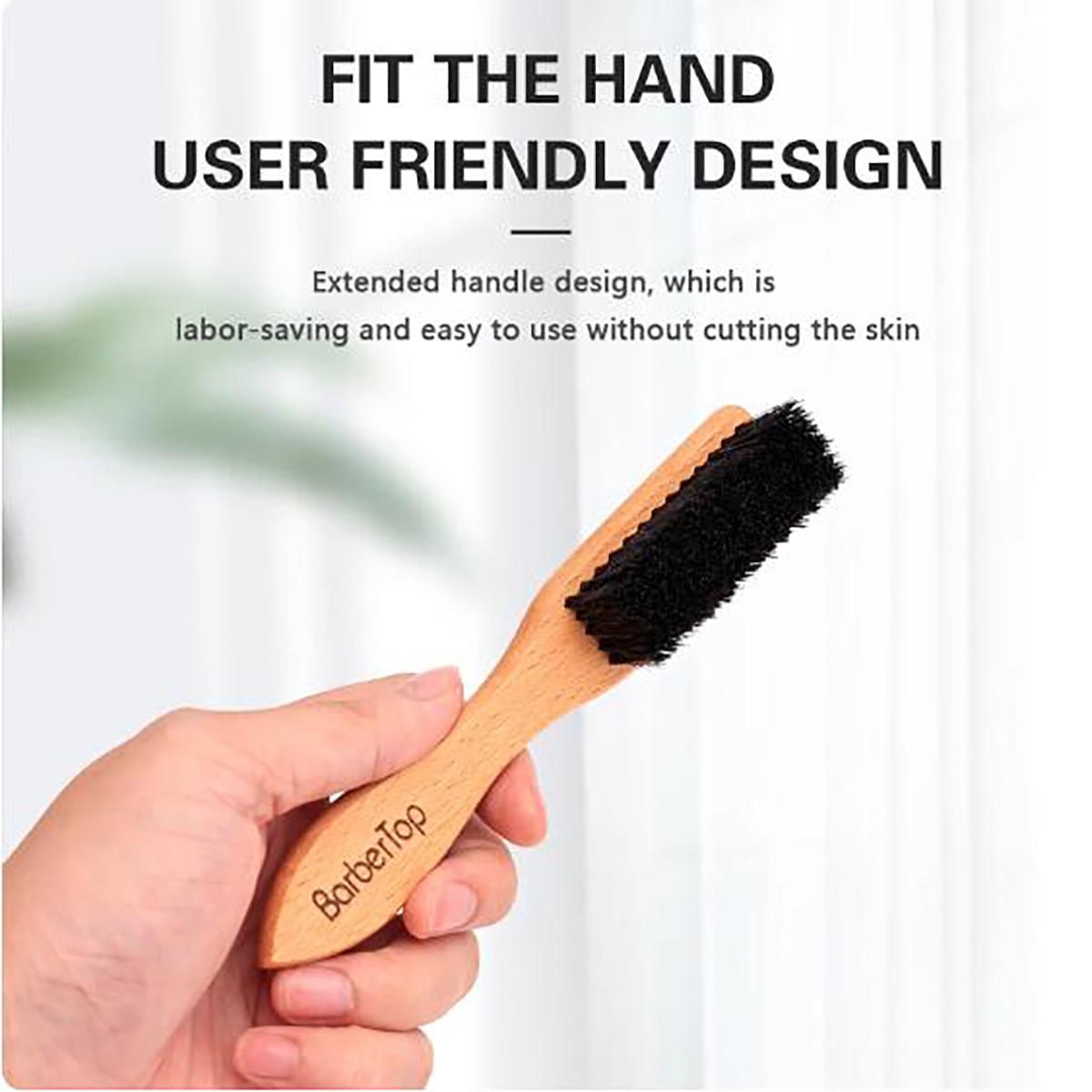Men'S Beard Grooming - Barbershop Wooden Handle Boar Bristle Beard