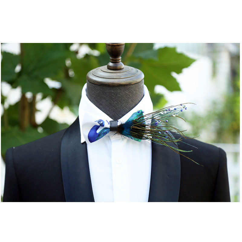 Men'S Grooming Boxes - Men Bow Tie Feather Bowtie Brooch