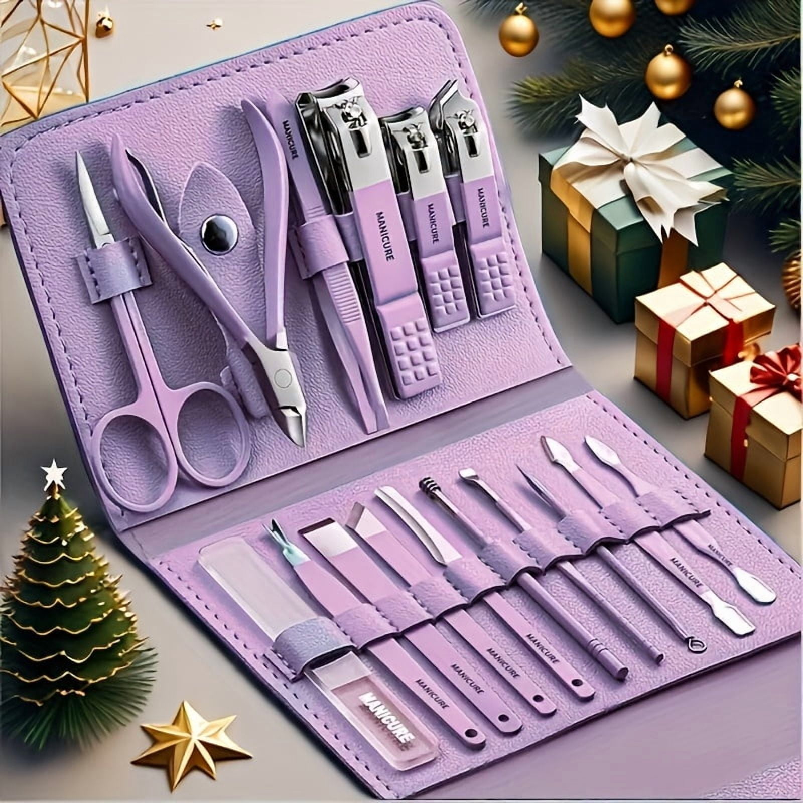 Mens Grooming Kit Gift - Manicure Set Professional Nail Clippers Pedicure