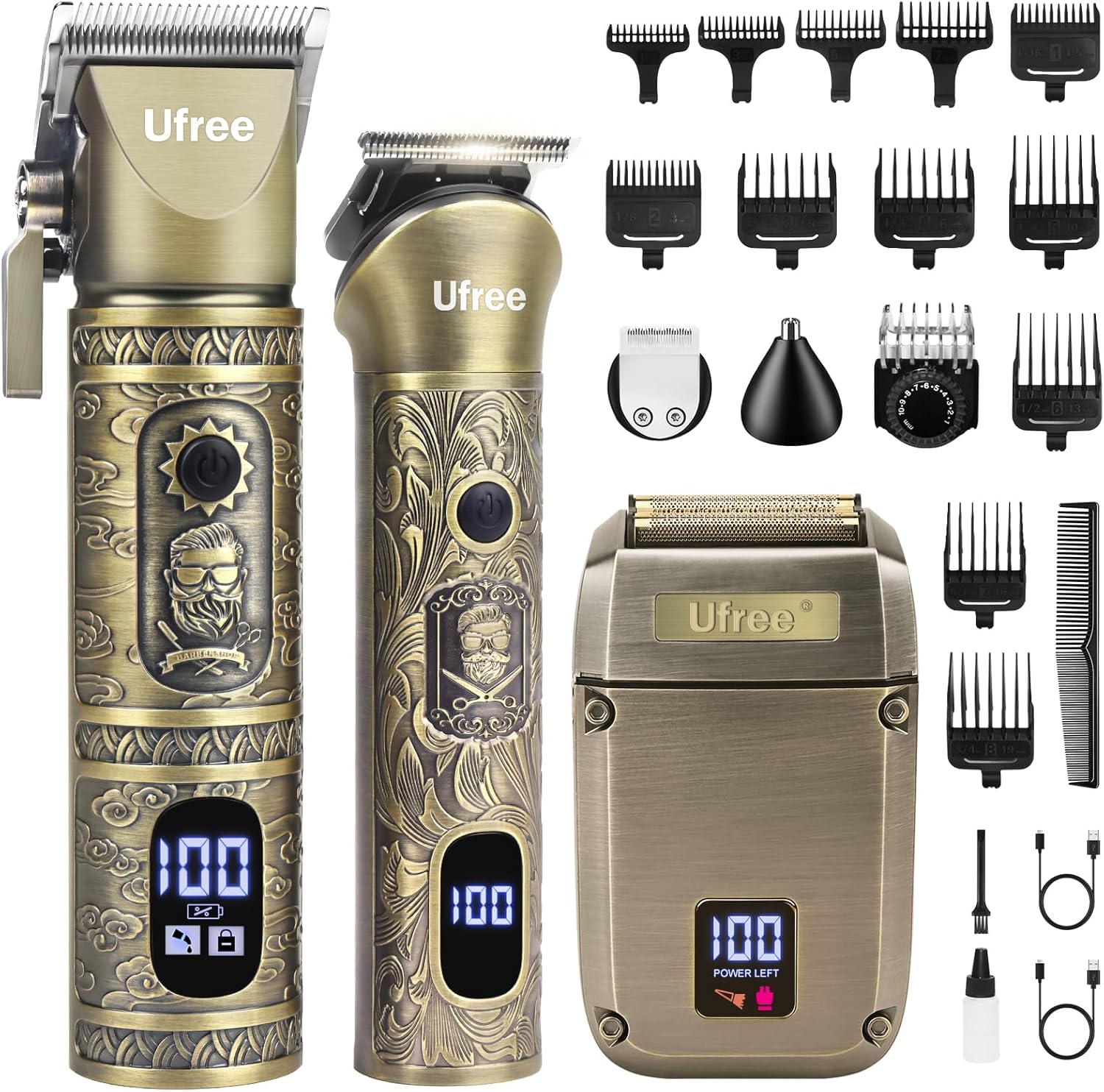 Mens Grooming Kit Gift - Beard Trimmer Hair Clippers for Men,