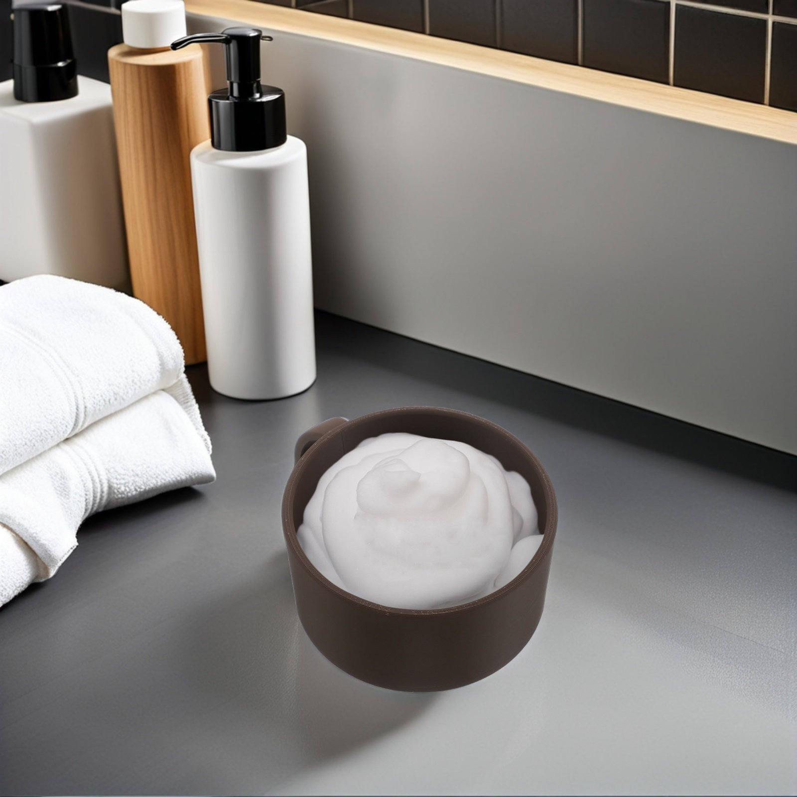 Shaving Bowl for Men Brown Wid - Men'S Beard Grooming ulasan dan harga