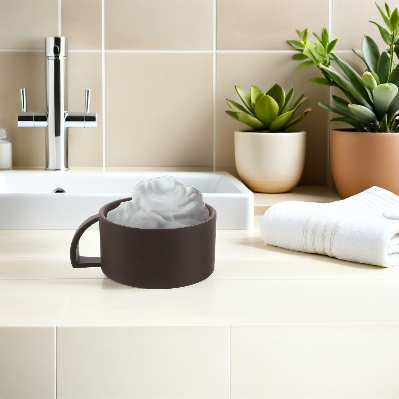 Shaving Bowl for Men Brown Wid - Men'S Beard Grooming ulasan dan harga