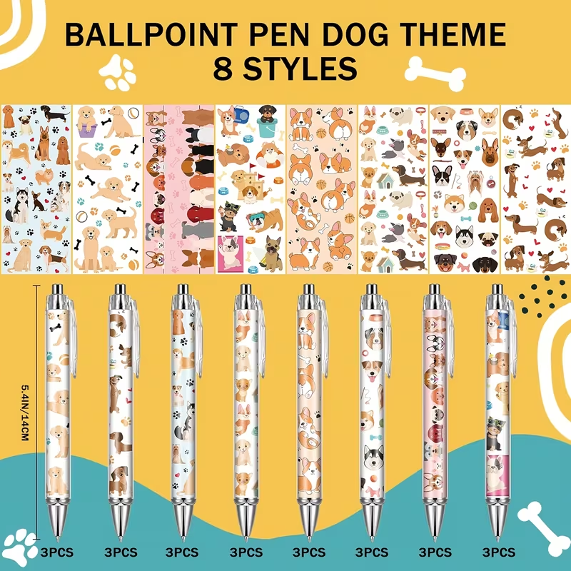 9/18 Pcs Dog Ballpoint Pen Set - Mens Grooming Kit Gift ulasan dan harga