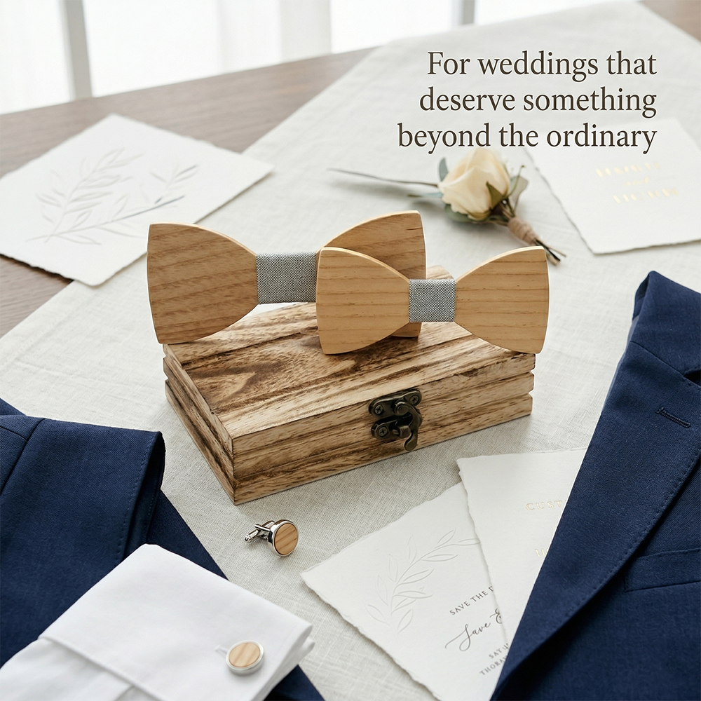 Mens Wooden Bowtie Set Minimal - Men'S Grooming Boxes ulasan dan harga