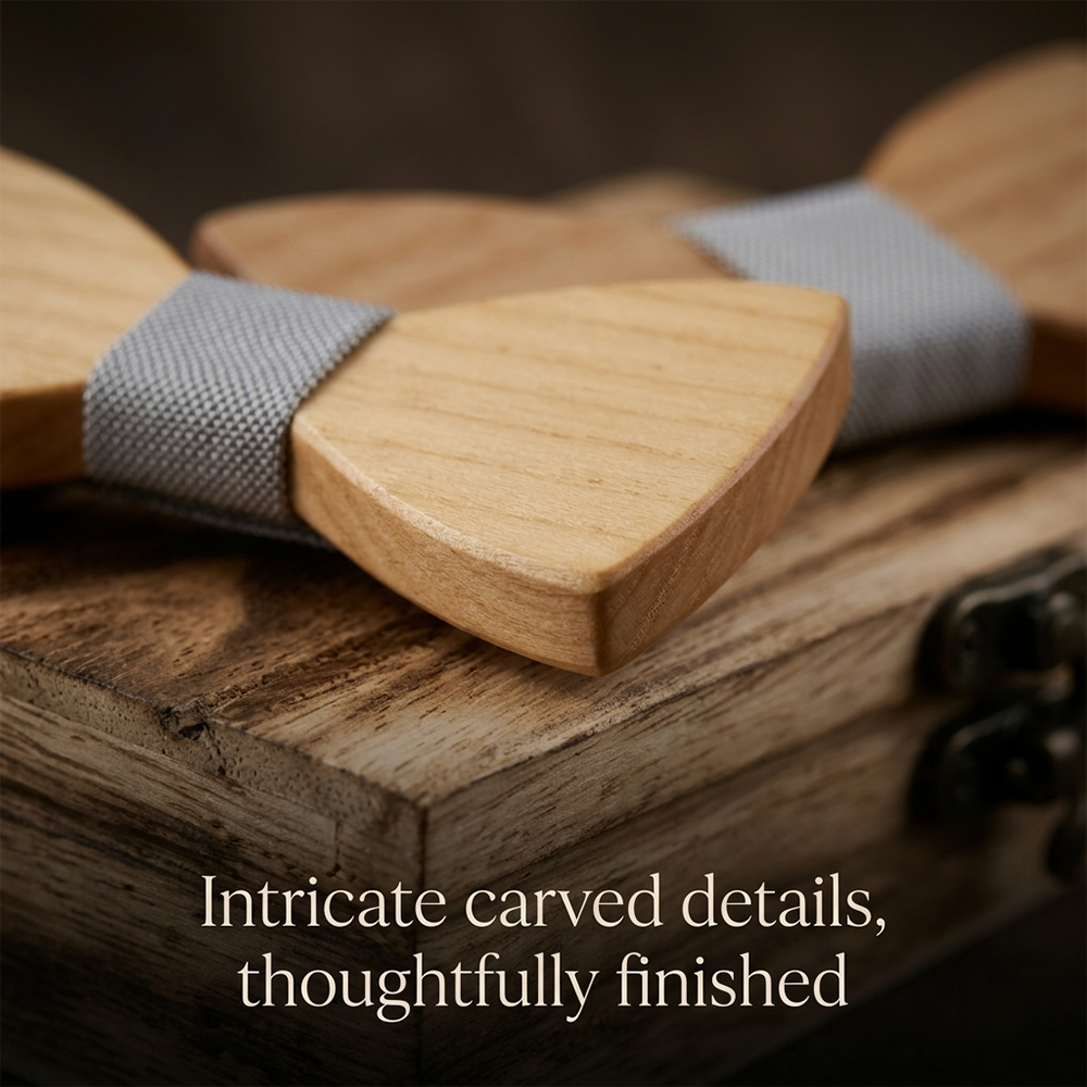 Mens Wooden Bowtie Set Minimal - Men'S Grooming Boxes ulasan dan harga