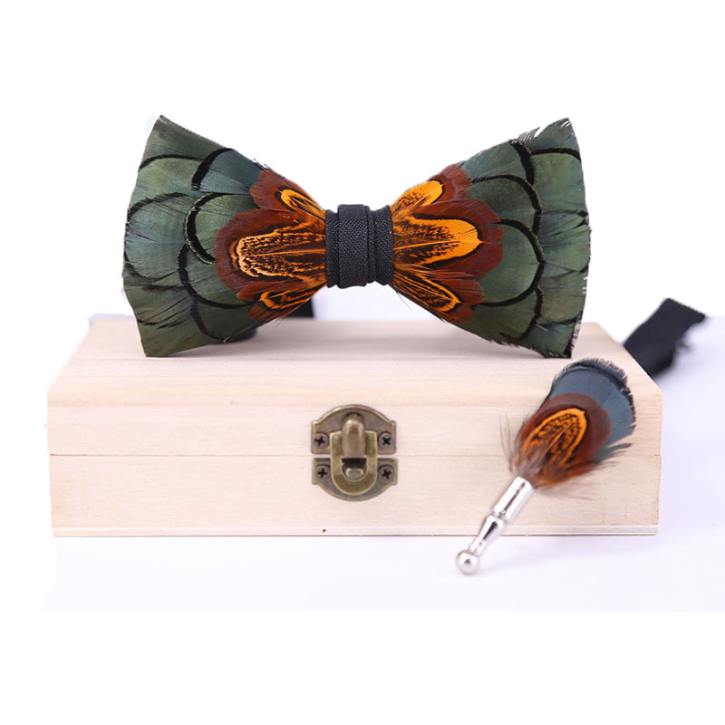 Men Bow Tie Feather Bowtie  Br - Men'S Grooming Boxes ulasan dan harga
