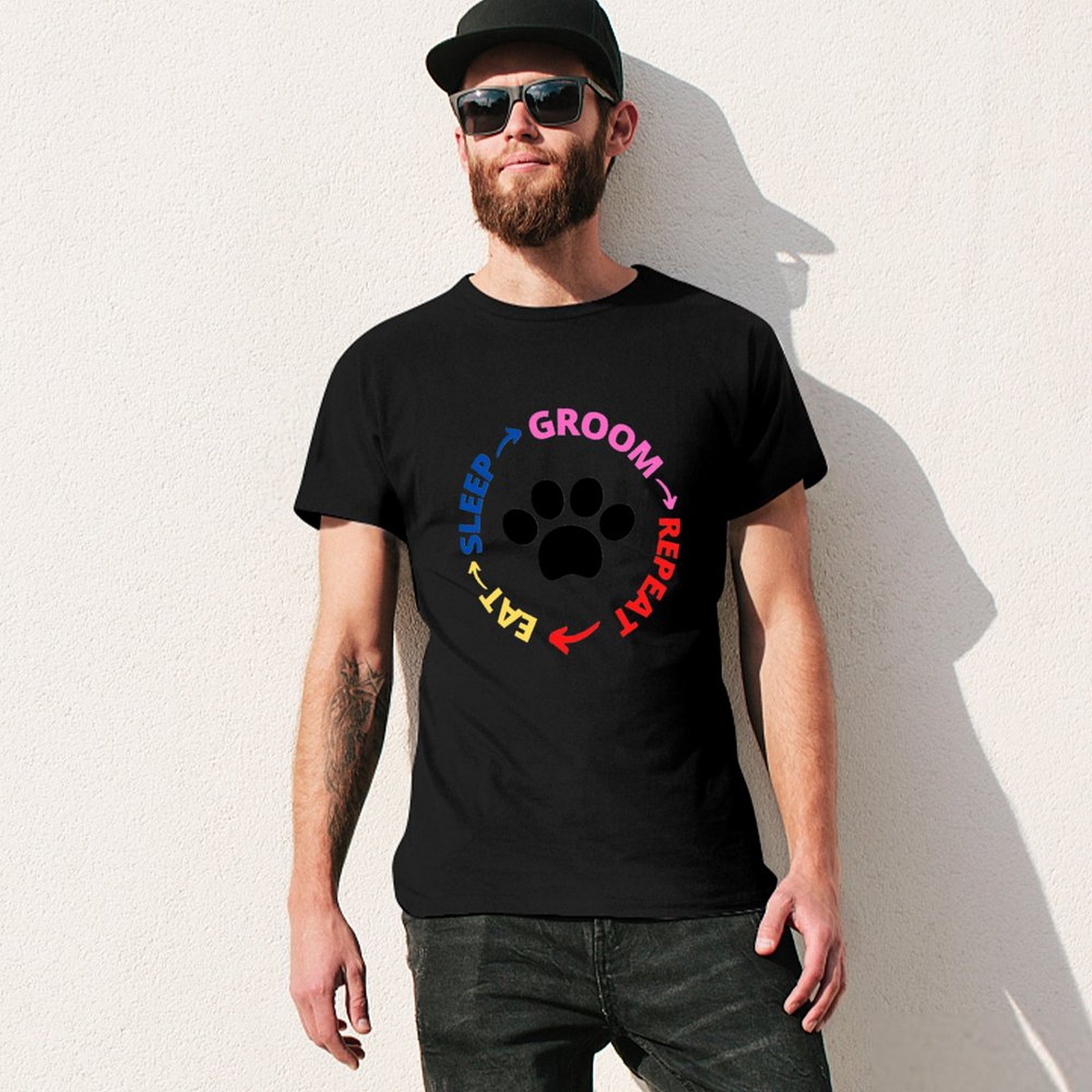 Eat Sleep Groom Repeat dog gro - Men'S Grooming Utilities ulasan dan harga