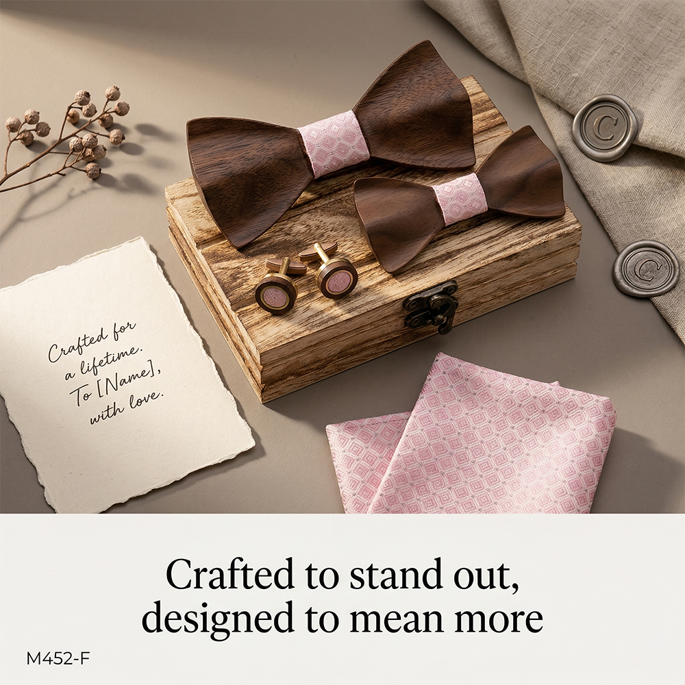 Mens Wooden Bowtie Set Satin B - Men'S Grooming Boxes ulasan dan harga