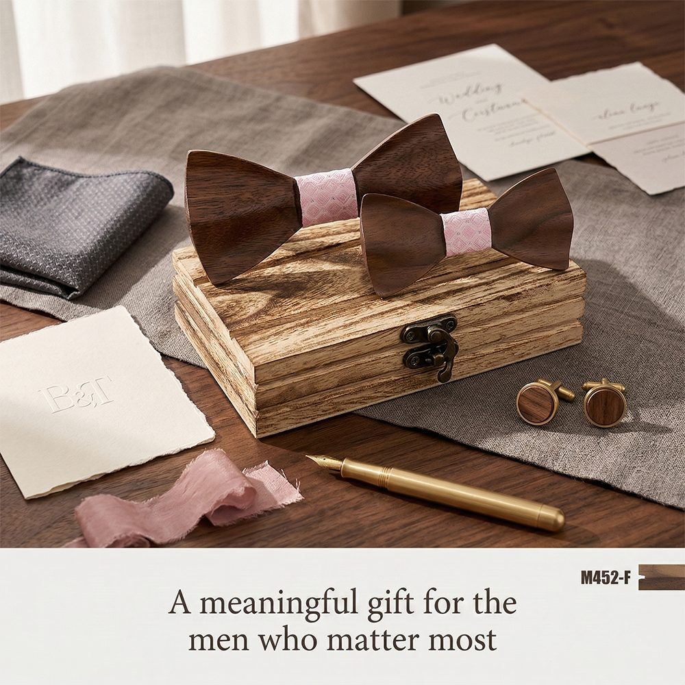 Mens Wooden Bowtie Set Satin B - Men'S Grooming Boxes ulasan dan harga