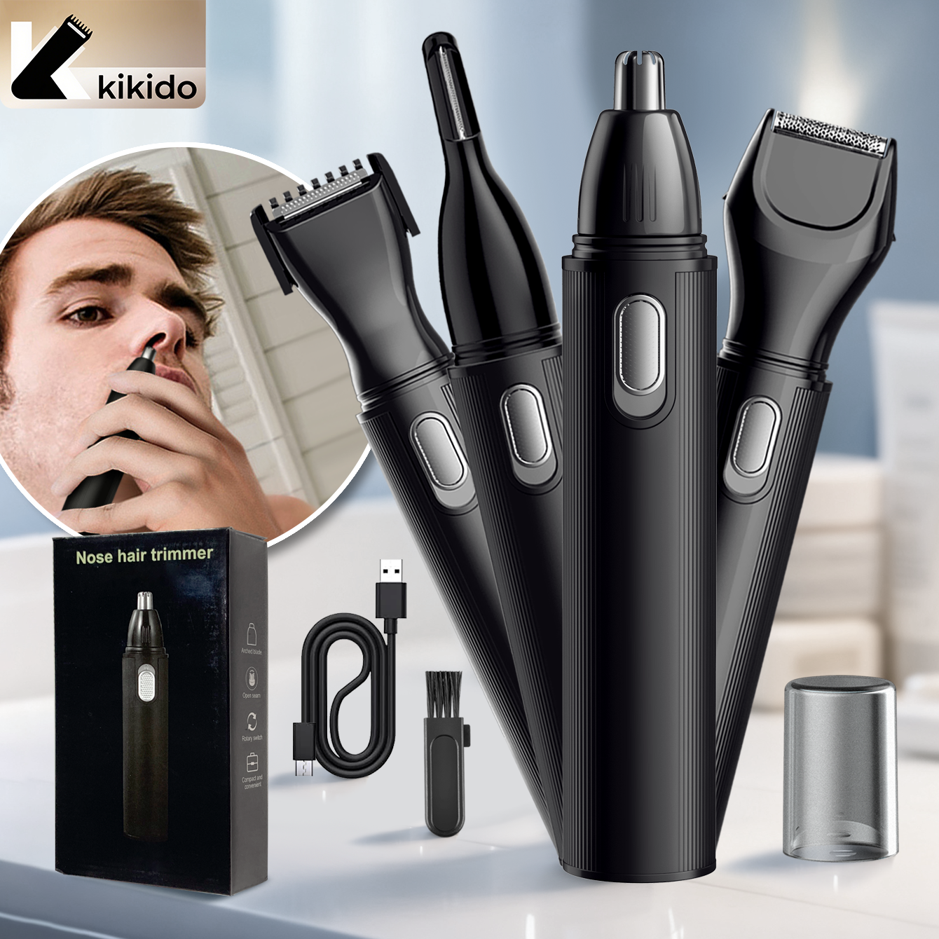 KIKIDO 4 in 1 Nose Hair Trimme - Mens Grooming Tools ulasan dan harga