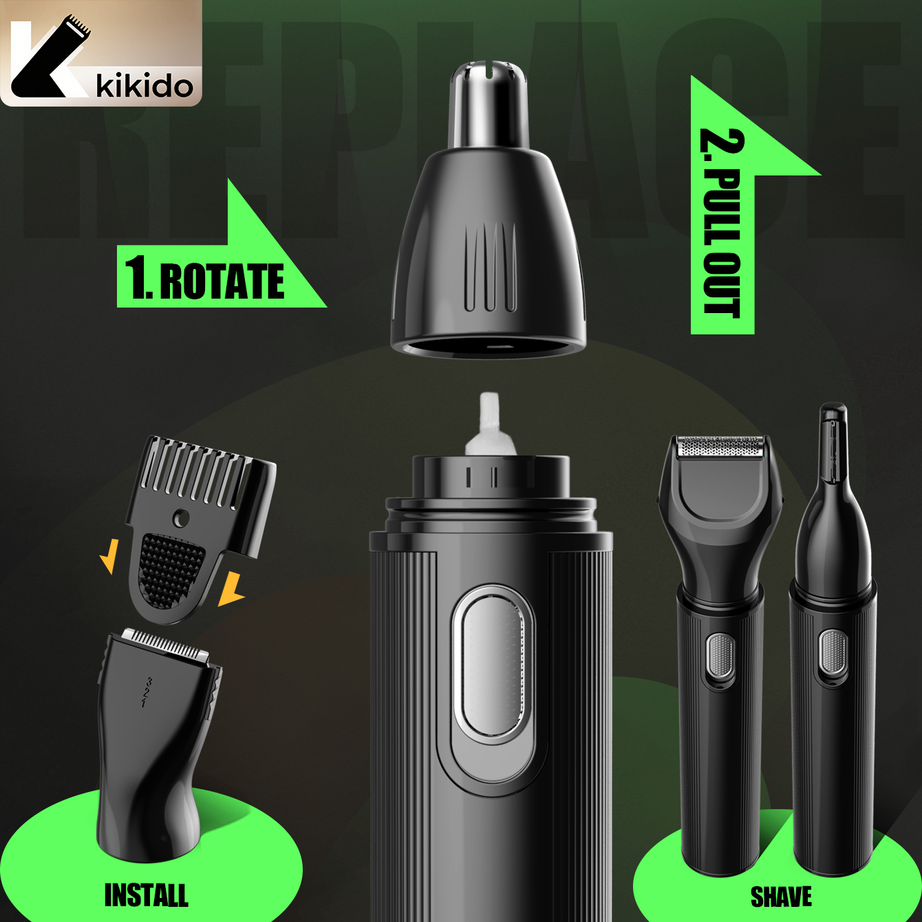 KIKIDO 4 in 1 Nose Hair Trimme - Mens Grooming Tools ulasan dan harga