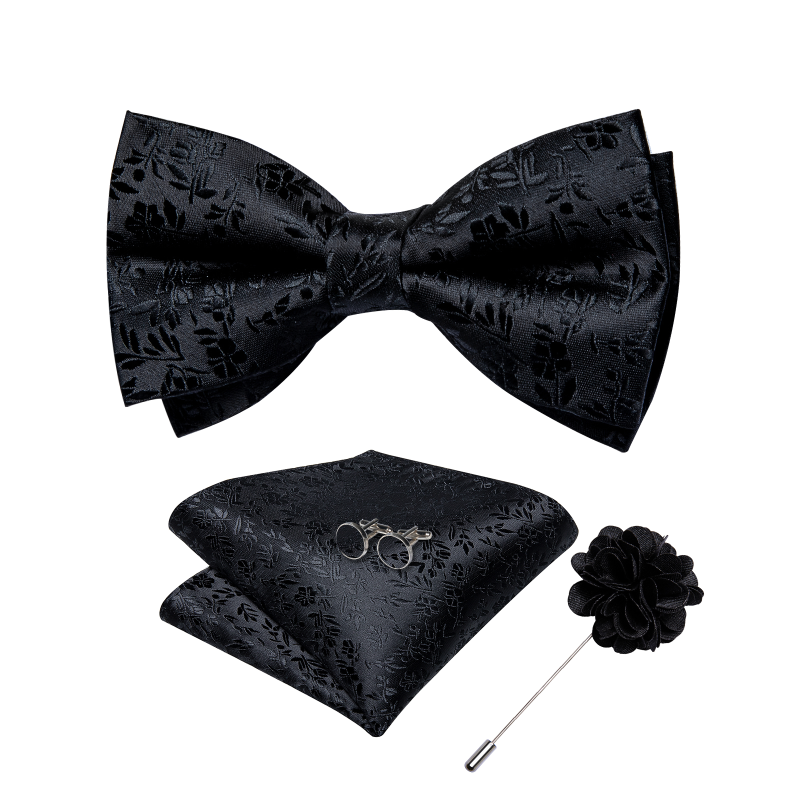 4Pcs Black Solid Floral Men's  - Mens Grooming Kit Gift ulasan dan harga